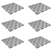NATURE SPRING Set of 6 Patio and Deck Tiles, Interlocking Pattern Outdoor Flooring Pavers Weather Resistant, Gray 444522EFM